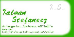 kalman stefanecz business card